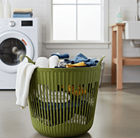 Round Clothes Basket with Vertical Slits