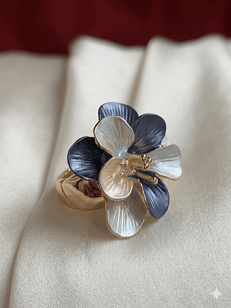 The Midnight Bloom Statement Ring The Midnight Bloom Statement Ring