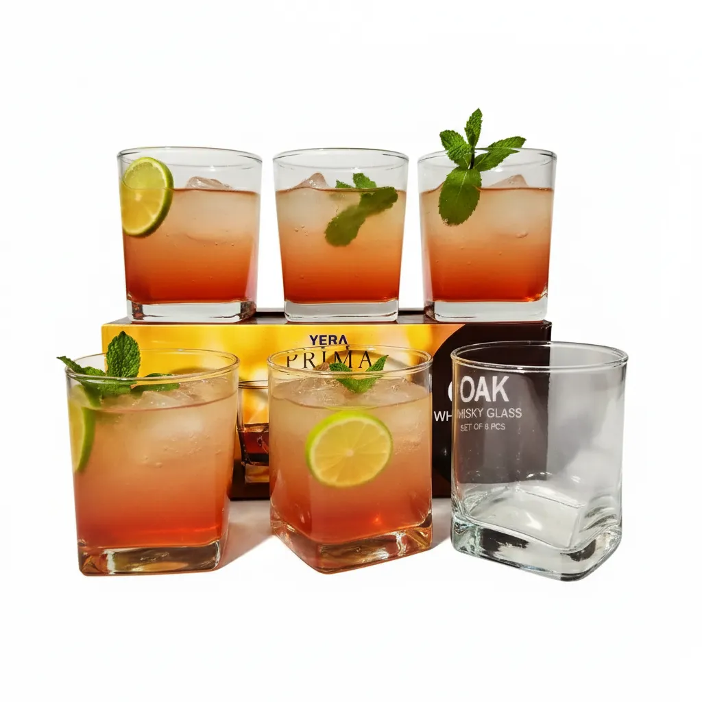 YERA PRIMA OAK Curved/Wavy Base Tumblers (Set of 6)