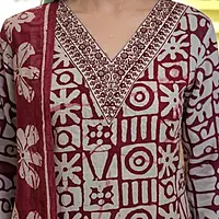 Cotton Salwar Suit Set | Block Print, With Dupatta