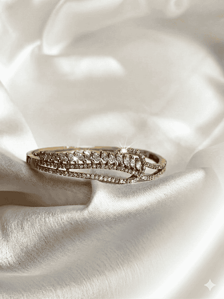 The Seraphina Marquise Wave Bangle