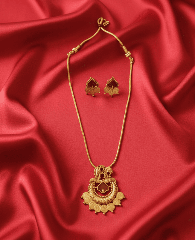 gold-tone pendant necklace set