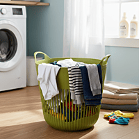 Round Clothes Basket with Vertical Slits
