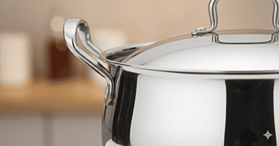 Onions India Gold Triply Stainless Steel Casserole with Lid, Belly Shape Handi,