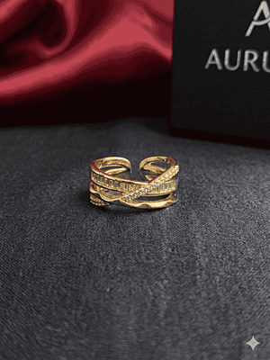 Luxe Criss-Cross Baguette Statement Ring