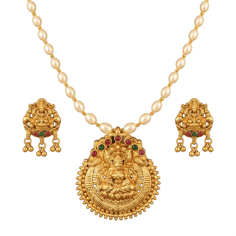 Lakshmi temple pendant jewellery set