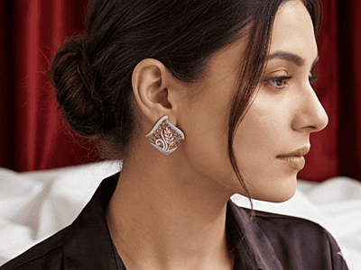 Regal Rhombus Leaf Studs – Multi-Gemstone & Diamond Pavé Earrings Regal Rhombus Leaf Studs – Multi-Gemstone & Diamond Pavé Earrings