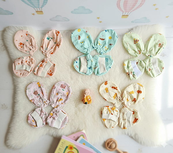 Cotton Mitten And booties combo -Pack of 4