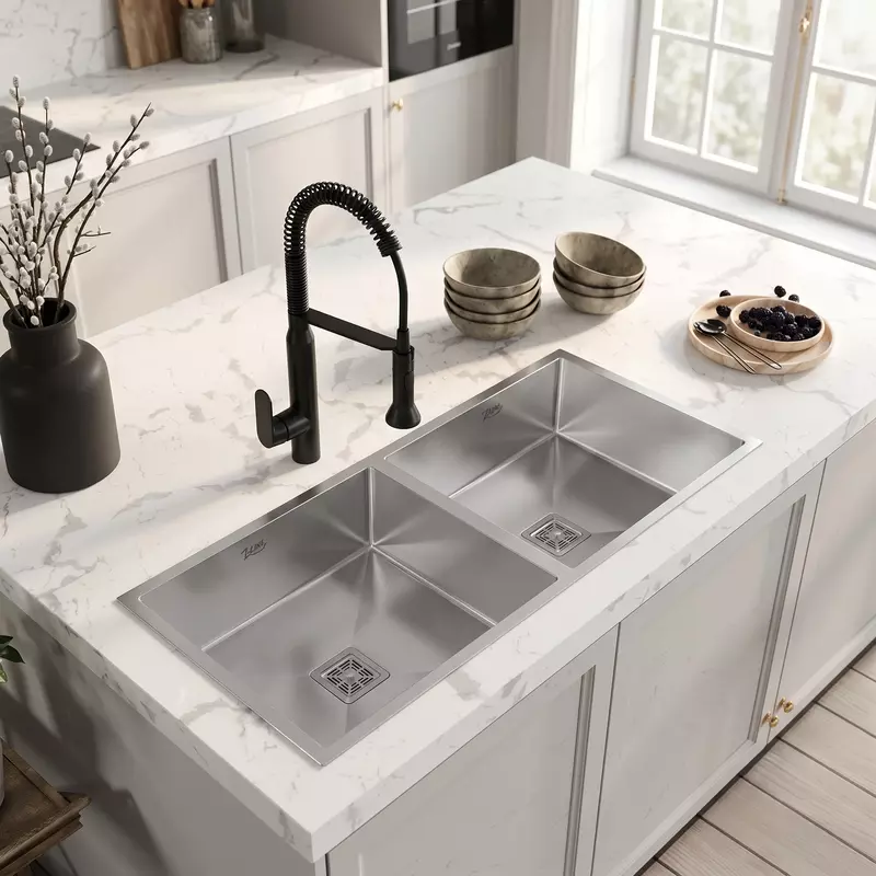 Premium Handmade Double Bowl Sink Stainless Steel 304