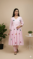 Mul Cotton Butterfly Frock Pink
