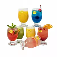 Set of 6 YERA PRIMA GALWAY ZEST Footed Glass Juice/Water