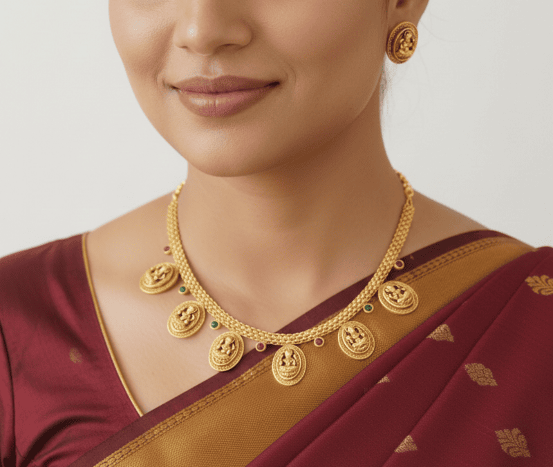 Traditional Lakshmi Coin Necklace Set