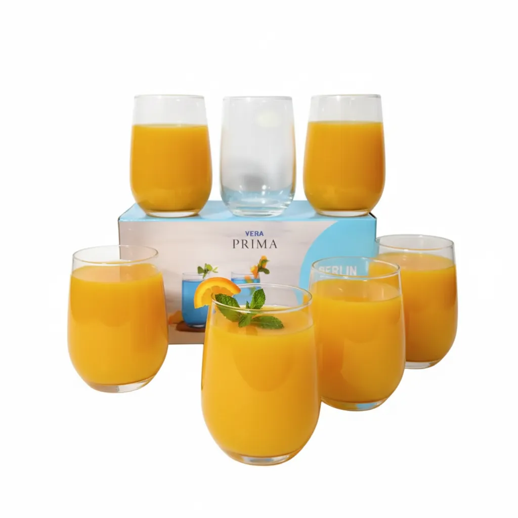 YERA PRIMA BERLIN AQUA Glass Tumblers (Set of 6 Pcs)