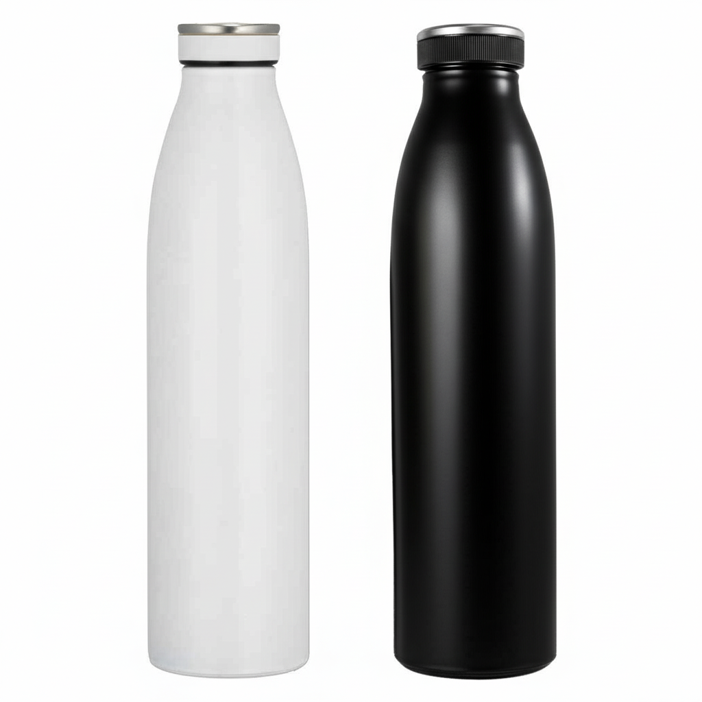 Milky Steel water Bottle - White