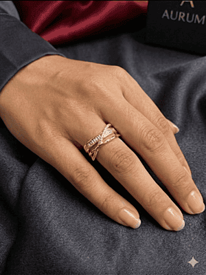 Luxe Criss-Cross Baguette Statement Ring