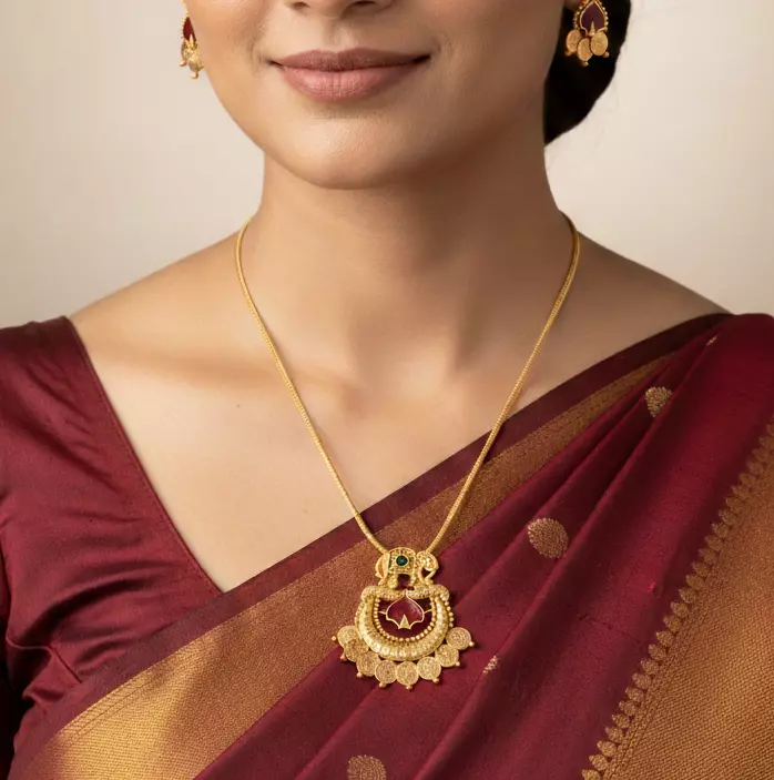 gold-tone pendant necklace set
