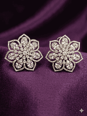 Elegant Floral Cluster Stud Earrings