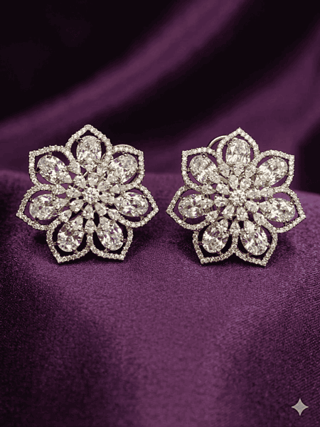 Elegant Floral Cluster Stud Earrings