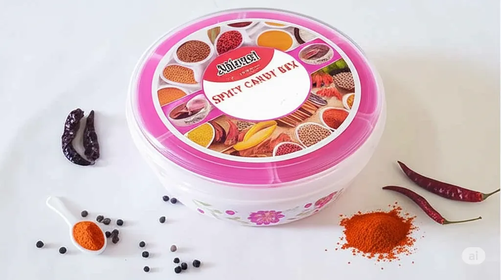 Airtight Plastic Masala Box with Lid & 7 Containers