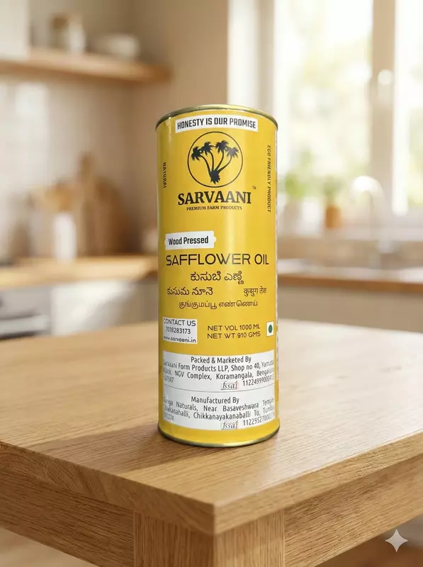 Wood Pressed Safflower Oil - 1L Tin
