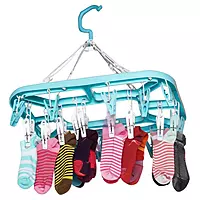 Big Square Cloth Drying Hanger with 18 Plastic Cloth Clip