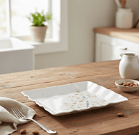 Elegant Floral Print Square Serving Tray Set