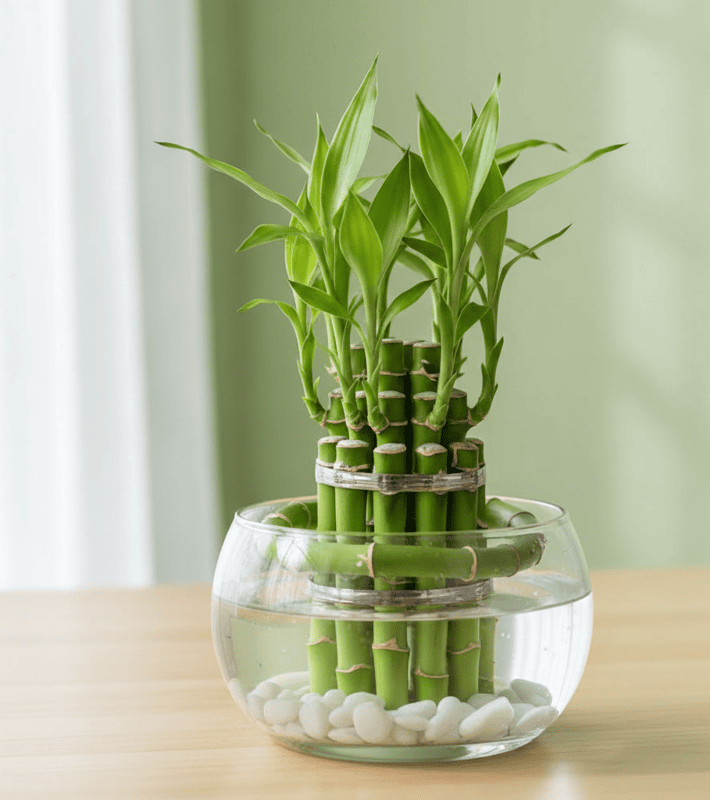 Lucky Bamboo in 4 Inch glass bowl - 3 layers