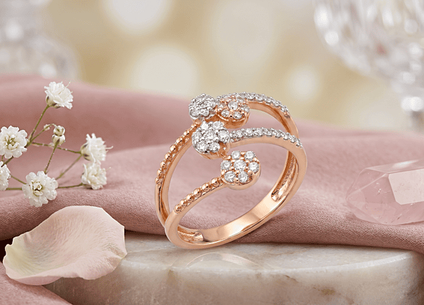 18 kt Celestial Bypass Rose Gold Ring