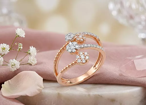 18 kt Celestial Bypass Rose Gold Ring