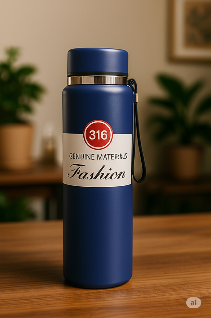 Blue- Stainless Steel Electro Pro 1 Litre Hot & Cold Water Bottle