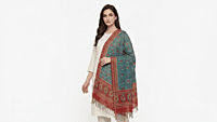 Silk Blend Multicolour Dupatta | Floral Print, Tasselled Border
