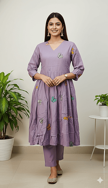Mul Cotton Butterfly Frock Thistle