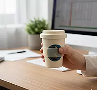 Ceramic Travel Mugs with Silicone Lids & Spoon