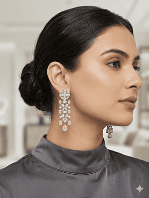 Blossom Cascade Rose-Quartz Chandeliers