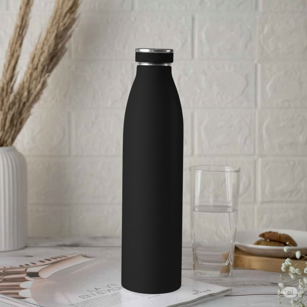 Milky Steel water Bottle - White