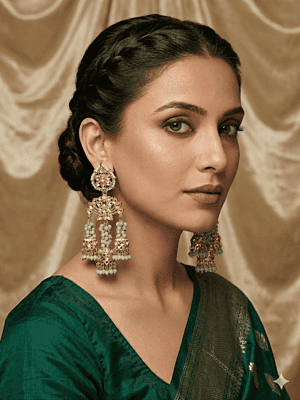 Mint Muse Triple Jhumka Drop Earrings Mint Muse Triple Jhumka Drop Earrings