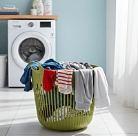 Round Clothes Basket with Vertical Slits