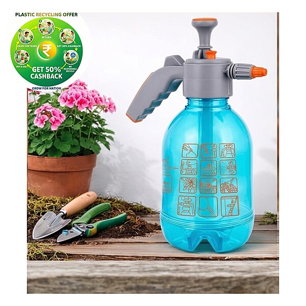 2-in-1 Garden Pump Pressure Sprayer | 2 Litre | Blue |Plastic Recycling Offer