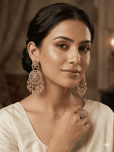 The "Regal Heritage" Kundan Chandbali The "Regal Heritage" Kundan Chandbali