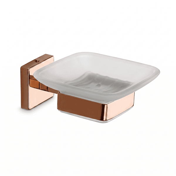 Glass Soap Dish Rose Gold PVD Coated