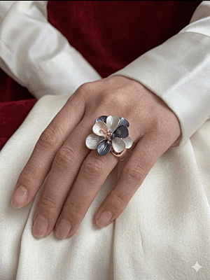 The Midnight Bloom Statement Ring The Midnight Bloom Statement Ring