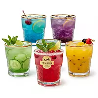 YAMASIN JAPAN Design Gold Edition Glass Tumblers (Set of 6)