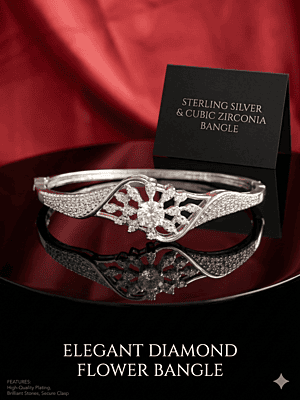 Elegant Floral Diamond Bangle Elegant Floral Diamond Bangle