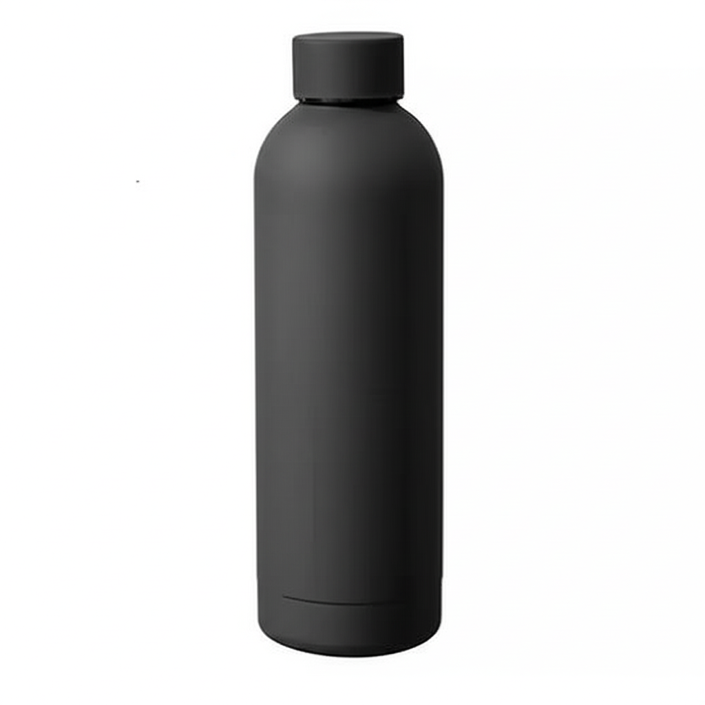 Rubber Coated Steel Flask - Black