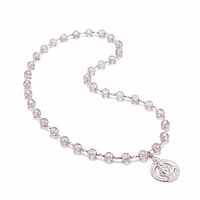 Sphatika Mala with Ayyappan (Iyyappan) Pendant – Pure Quartz Crystal Mala