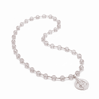 Sphatika Mala with Ayyappan (Iyyappan) Pendant – Pure Quartz Crystal Mala