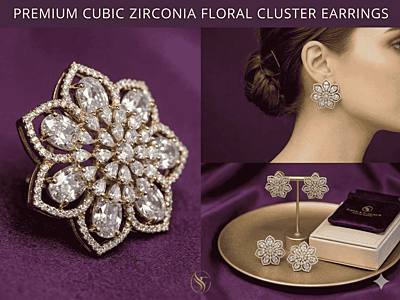 Elegant Floral Cluster Stud Earrings