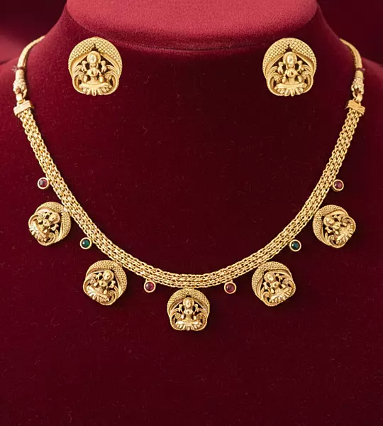 Elegant coin temple-inspired imitation jewellery set
