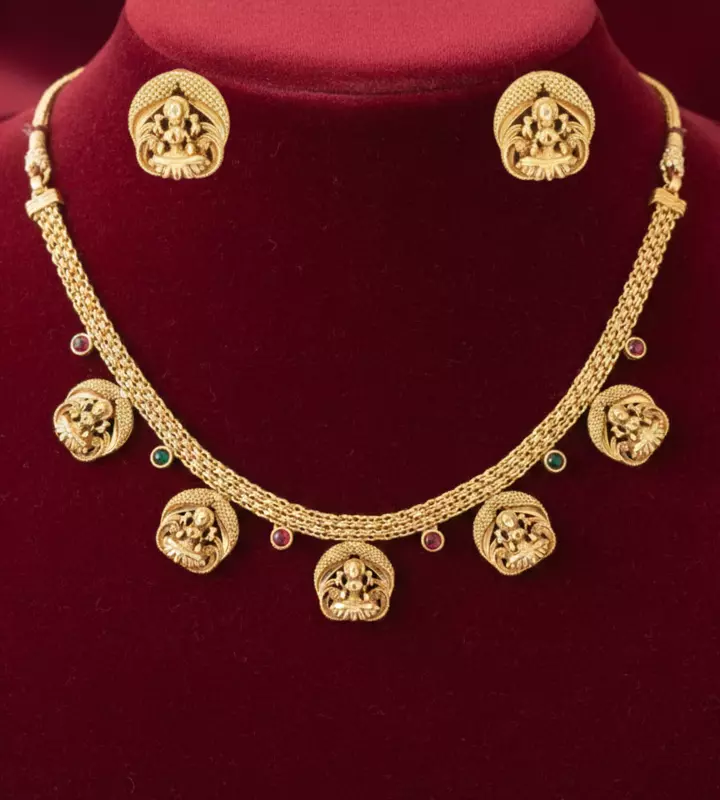 Elegant coin temple-inspired imitation jewellery set