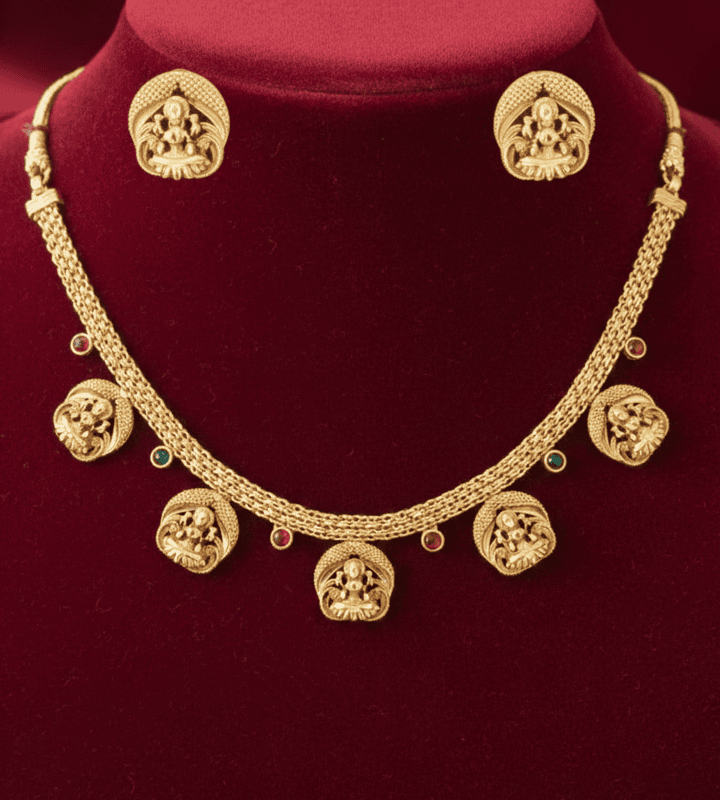 Elegant coin temple-inspired imitation jewellery set